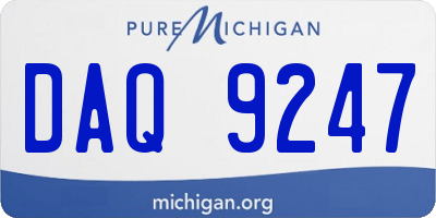 MI license plate DAQ9247
