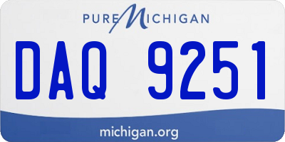 MI license plate DAQ9251