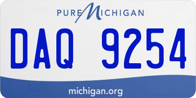 MI license plate DAQ9254