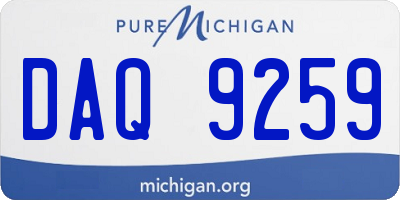 MI license plate DAQ9259