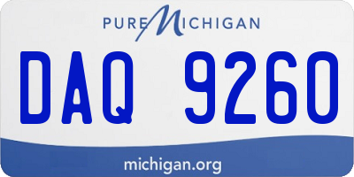MI license plate DAQ9260