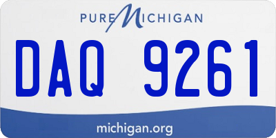 MI license plate DAQ9261