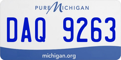 MI license plate DAQ9263