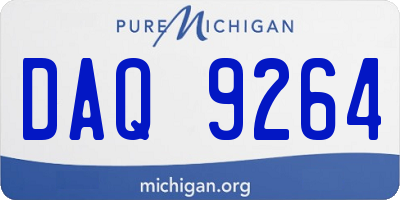 MI license plate DAQ9264