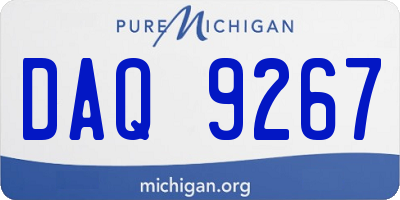 MI license plate DAQ9267