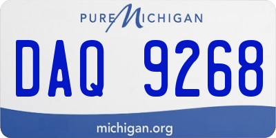 MI license plate DAQ9268