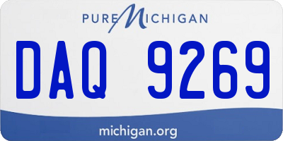 MI license plate DAQ9269