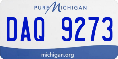 MI license plate DAQ9273