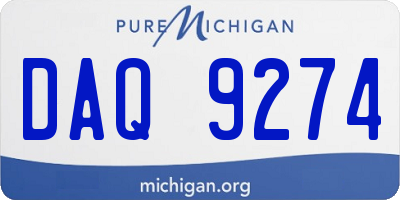 MI license plate DAQ9274