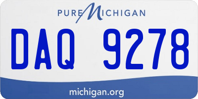 MI license plate DAQ9278