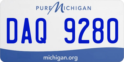 MI license plate DAQ9280