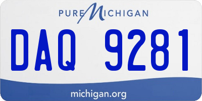 MI license plate DAQ9281