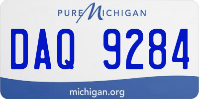 MI license plate DAQ9284