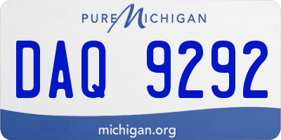 MI license plate DAQ9292
