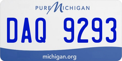 MI license plate DAQ9293