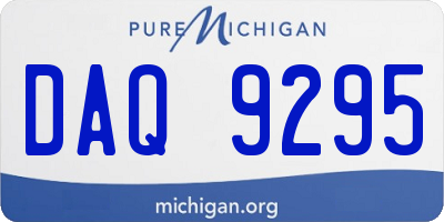MI license plate DAQ9295