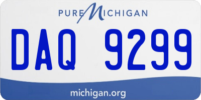 MI license plate DAQ9299