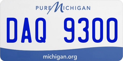 MI license plate DAQ9300