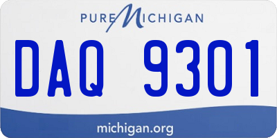 MI license plate DAQ9301