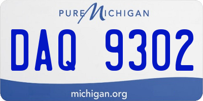 MI license plate DAQ9302