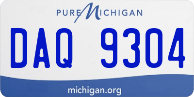 MI license plate DAQ9304