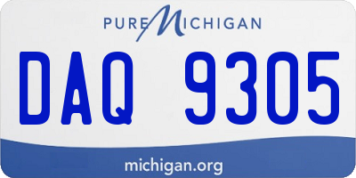 MI license plate DAQ9305