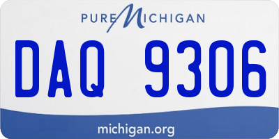 MI license plate DAQ9306