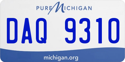 MI license plate DAQ9310
