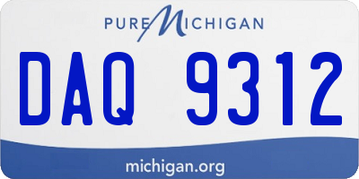MI license plate DAQ9312