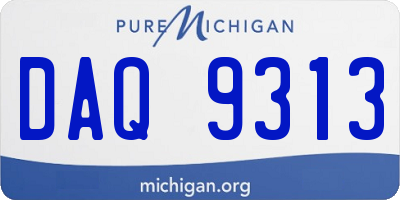 MI license plate DAQ9313