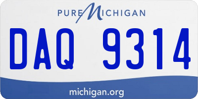 MI license plate DAQ9314