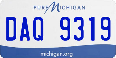 MI license plate DAQ9319