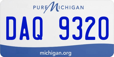 MI license plate DAQ9320