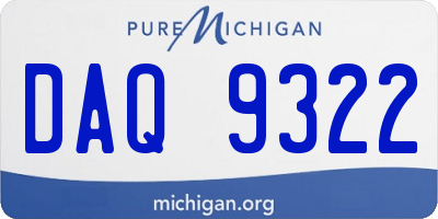 MI license plate DAQ9322
