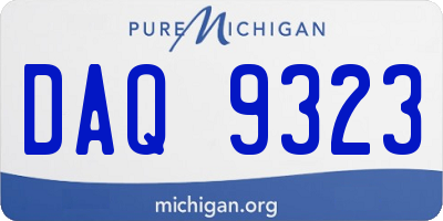 MI license plate DAQ9323