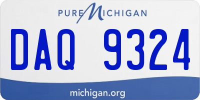 MI license plate DAQ9324