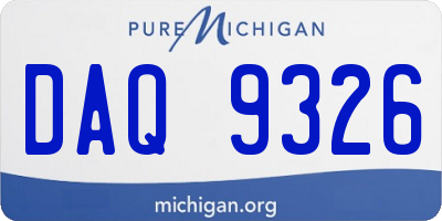 MI license plate DAQ9326
