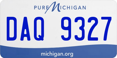 MI license plate DAQ9327