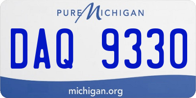 MI license plate DAQ9330