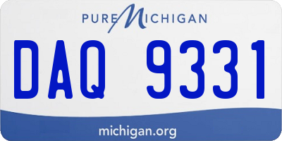 MI license plate DAQ9331
