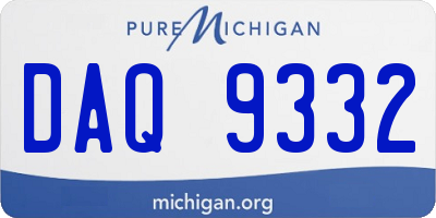 MI license plate DAQ9332