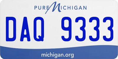 MI license plate DAQ9333