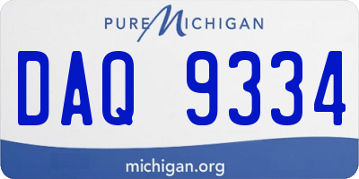 MI license plate DAQ9334