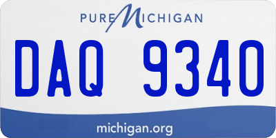 MI license plate DAQ9340