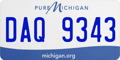 MI license plate DAQ9343
