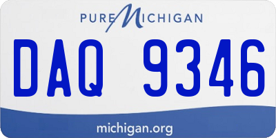 MI license plate DAQ9346