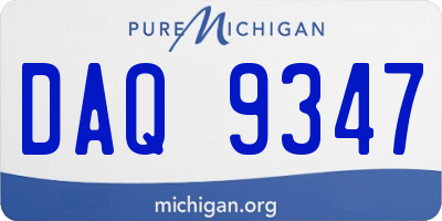 MI license plate DAQ9347