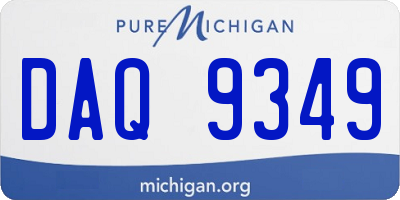 MI license plate DAQ9349
