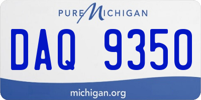 MI license plate DAQ9350