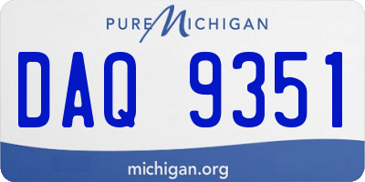 MI license plate DAQ9351